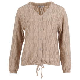 ENJOY. blouse v-hals structuur zand 183633