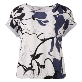 ENJOY blouson lurex tape bloemprint indigo 156710