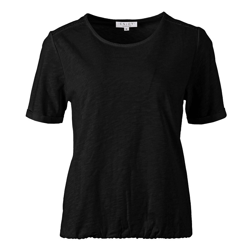 ENJOY blouson top slub zwart 183036