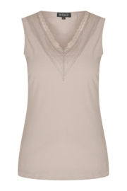 MI PIACE  top taupe met kant MP202254