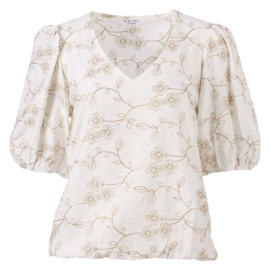 ENJOY blouson v-hals pofmouw ecru 127637