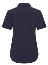 MI PIACE travelstof blouse korte mouw dark blue MP202031
