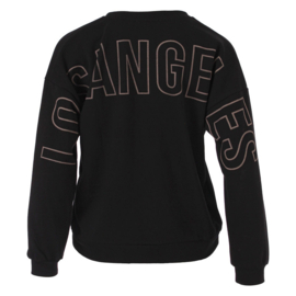 ENJOY sweater Los Angeles rugprint zwart 150879