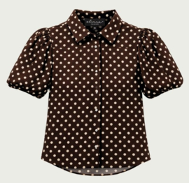 Elvira blouse Jade brown dot E2 26-033