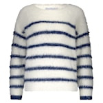 RED BUTTON Fuzzy sweater & stripe ecru-indigo SRB4616