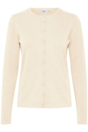 SAINT TROPEZ MilaSZ R-Neck Cardigan brown rice melange 30500005