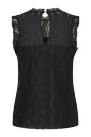 MI PIACE  top mouwloos kant black MP202486