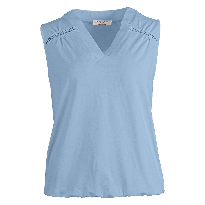 ENJOY blouson singlet crochet detail lichtblauw 183508
