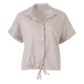 ENJOY blouse strepen/strass zand 503621
