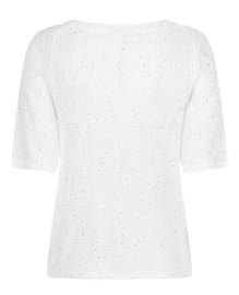 RED BUTTON top sweet sequins off white SRB4890