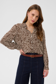 SAINT TROPEZ blouse brown birch squiggles - brown 30513158_305175