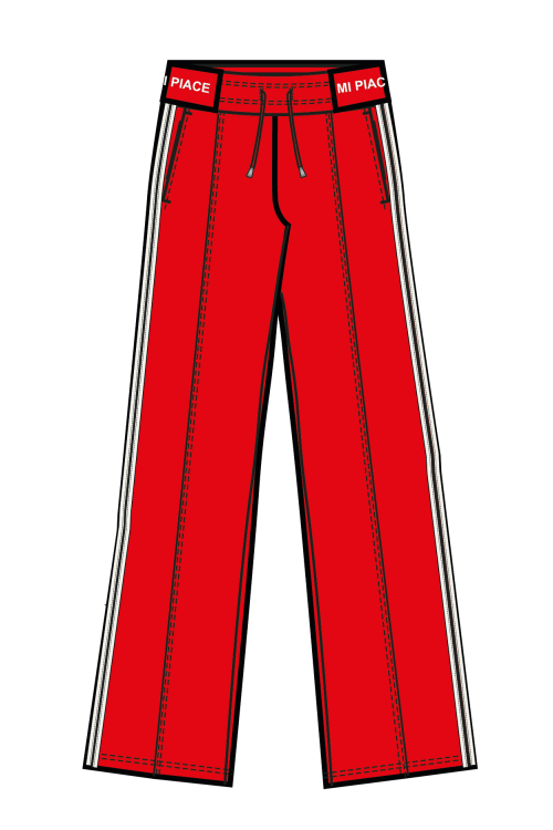MI PIACE trouser straight binding red - off-white MP202617