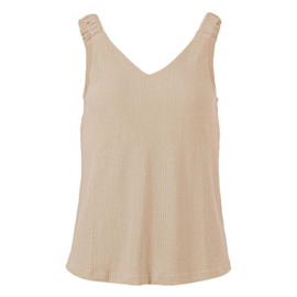 ENJOY singlet uni structuur elastische straps zand 472021