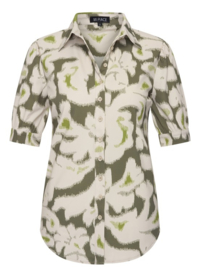 MI PIACE blouse pofmouw ornaments print olive MP202270
