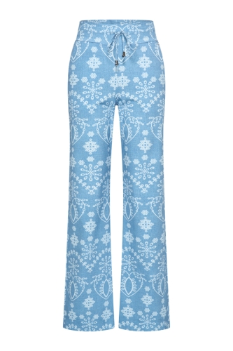 MI PIACE trousers straight denim embroidery print MP202089DEPT