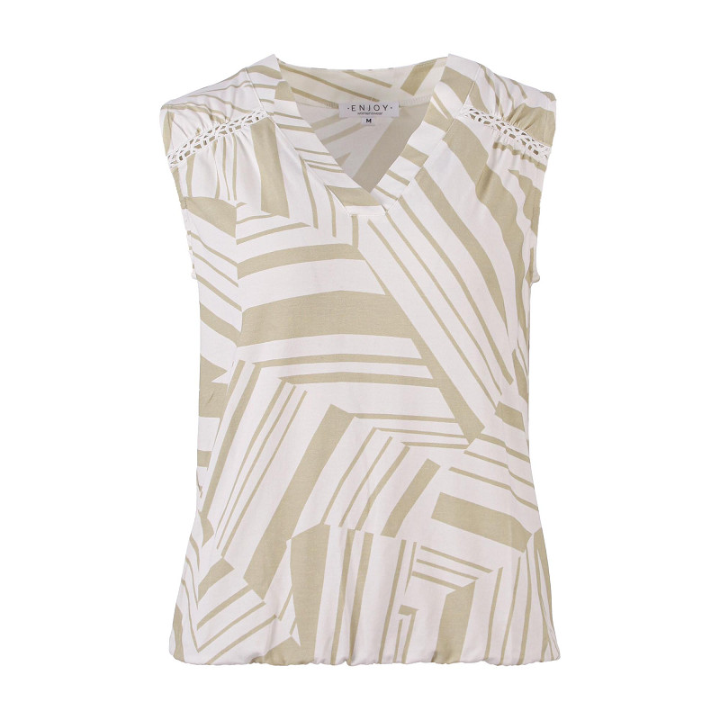 ENJOY blouson mouwloos grafische print zand 183578