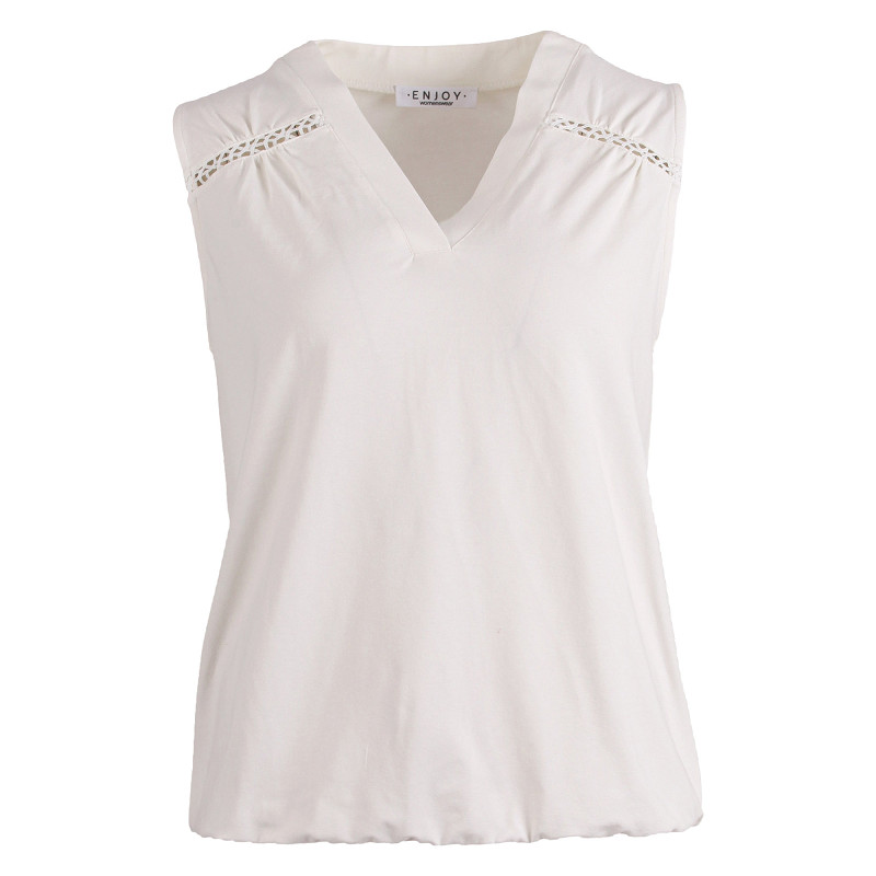 ENJOY blouson singlet crochet detail ecru 183508
