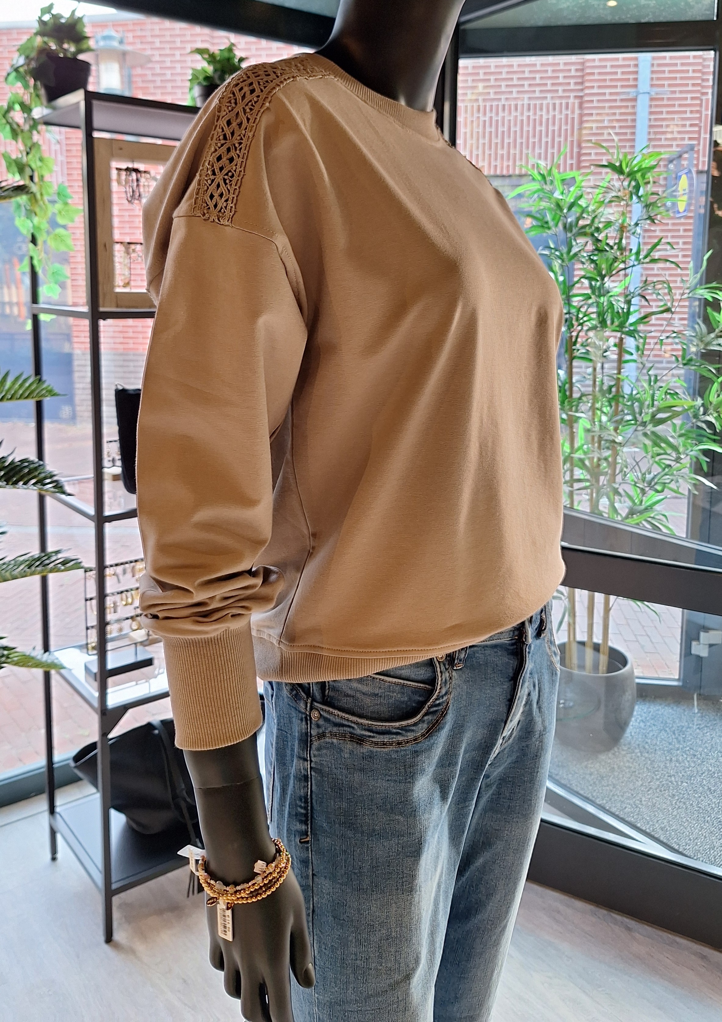 Elvira sweater Jolijn taupe E4 25-061