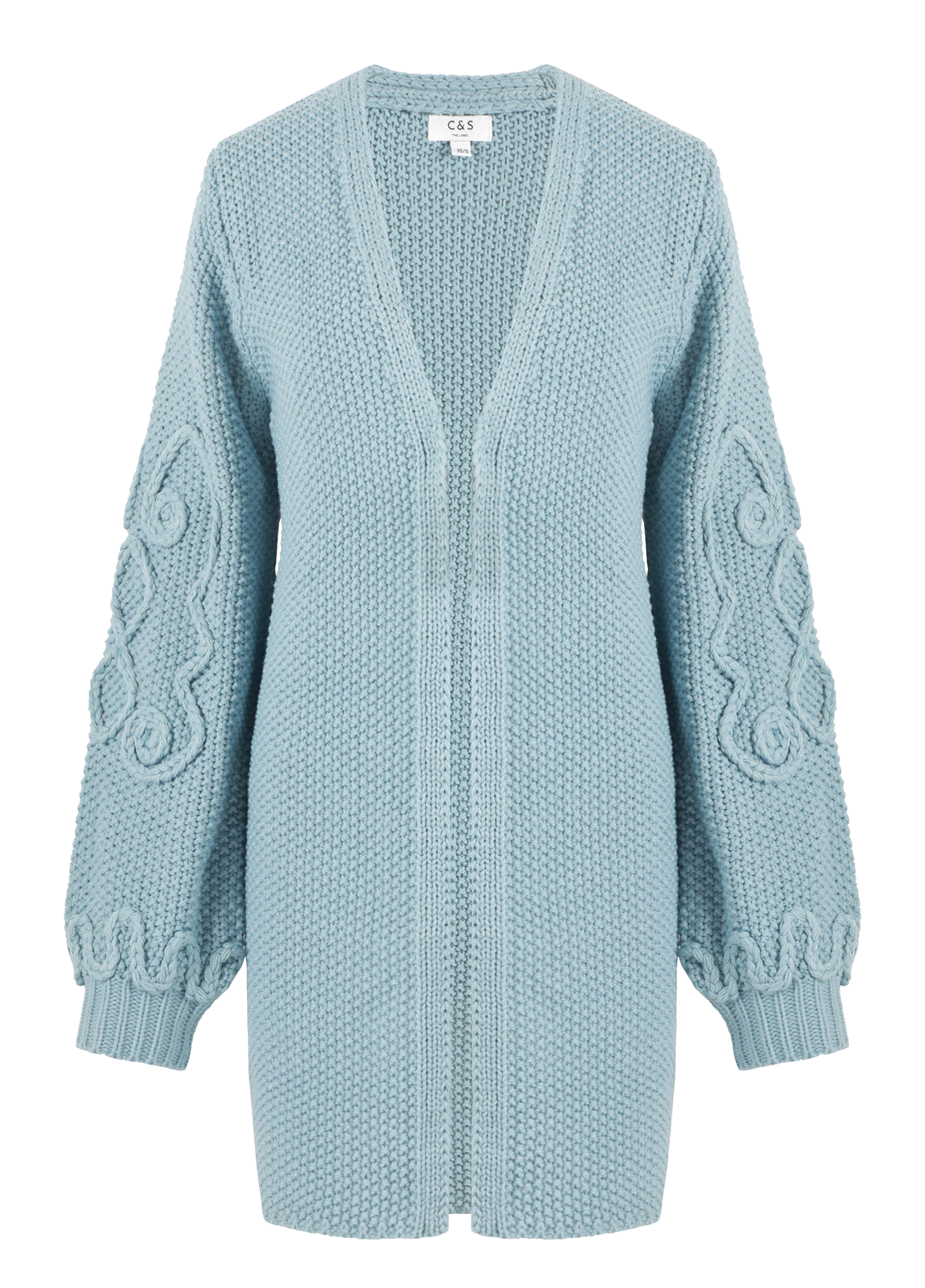 C&S The Label Constance knit cardigan stone blue 25NJC05-648