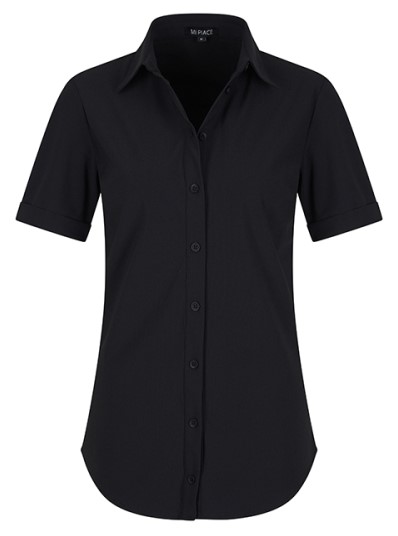 MI PIACE travelstof blouse korte mouw black MP202031