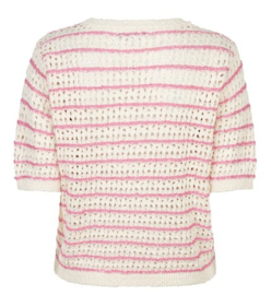 RED BUTTON top Jolene stripe pink SRB4950