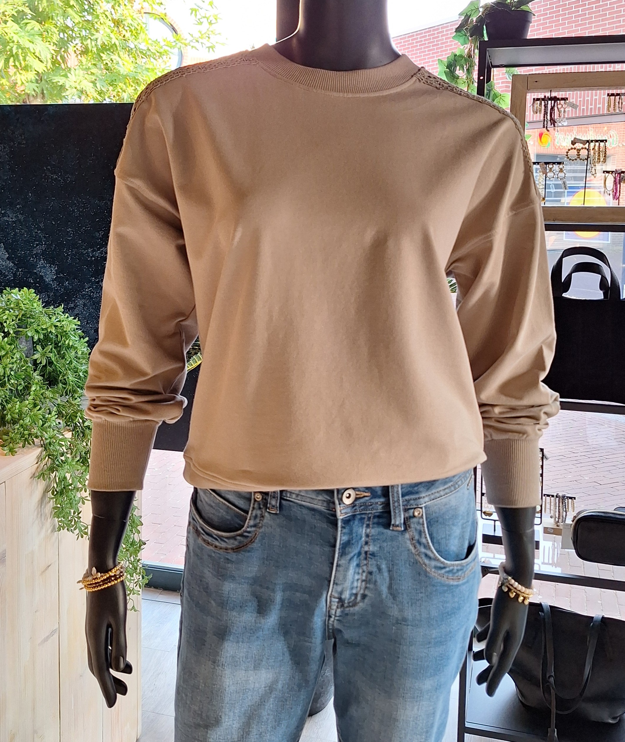 Elvira sweater Jolijn taupe E4 25-061