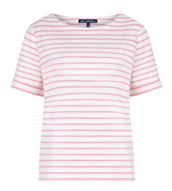 RED BUTTON top Terry Stripe Short Sleeve pink SRB4754