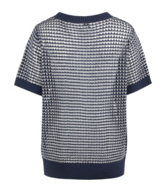 C&S The Label Annabelle knit top midnight blue-silver 25NOC10