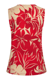 MI PIACE top tropical hibiscus print red MP202425