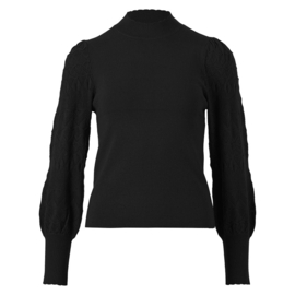 ENJOY pull turtle crochet pofmouw zwart 890501
