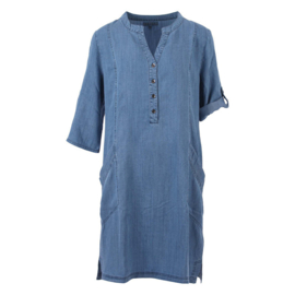 ENJOY jurk driekwart mouw tencel light denim 939999
