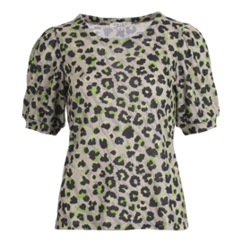 ENJOY t-shirt pofmouw panterprint lurex klaver 183093