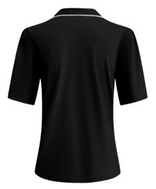 TRIPLE NINE top short sleeves with pearls on the collar black TP6941