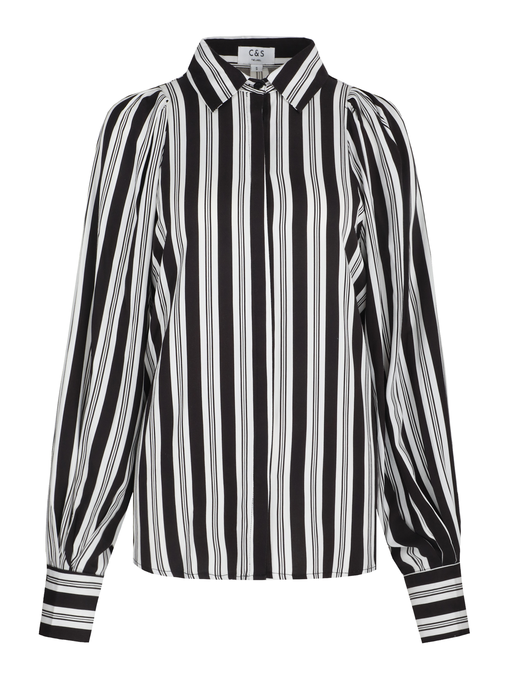 C&S The Label Liselotte blouse offwhite - black 25NQH13