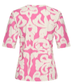 MI PIACE t-shirt v-hals lkat ornaments print rose MP202271