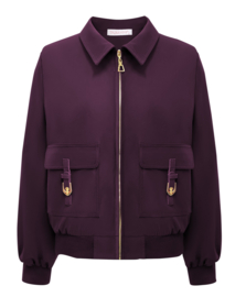 TRIPLE NINE. jacket gold zip and pockets with buckle purple JA92423