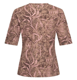 MI PIACE t-shirt v-hals espresso twilight twigs print MP202271TTPT