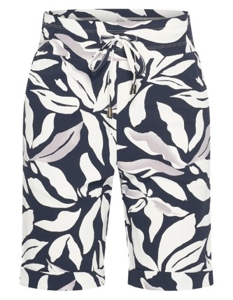 MI PIACE bermuda flower print dark blue - off-white MP202423