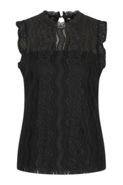 MI PIACE  top mouwloos kant black MP202486