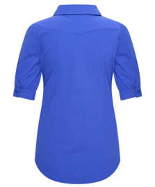 MI PIACE travelstof blouse pofmouw cobalt MP202270
