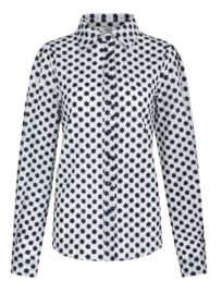 C&S The Label Louisa blouse offwhite-midnight blue 25NZC20