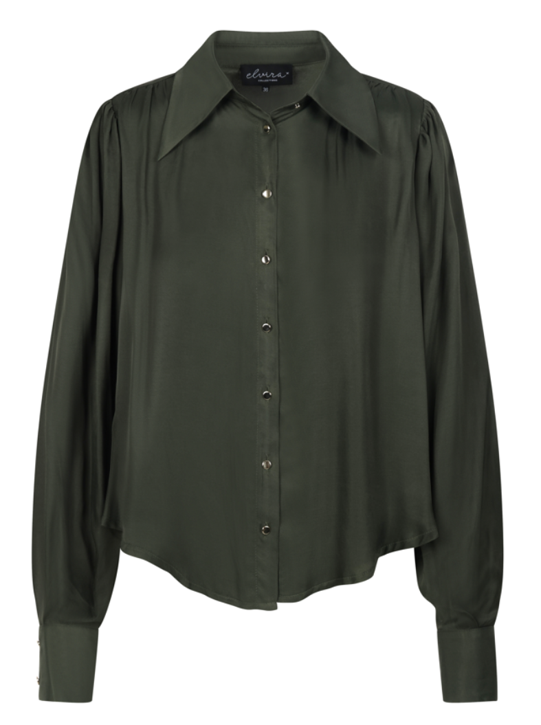 Elvira blouse Charlotte dark green E4 25-021