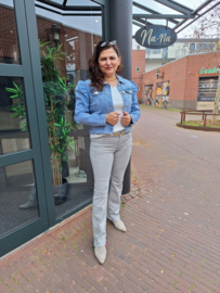 Angels LENI bootcut wit met zwarte krijtstreep LENGTH 31 231