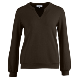 ENJOY. sweater ronde v-hals bruin 183248
