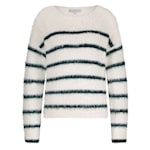 RED BUTTON Fuzzy sweater & stripe ecru-pine SRB4616