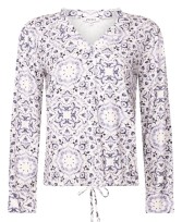 ZOSO printed travelblouse off white - blue 254Tessa