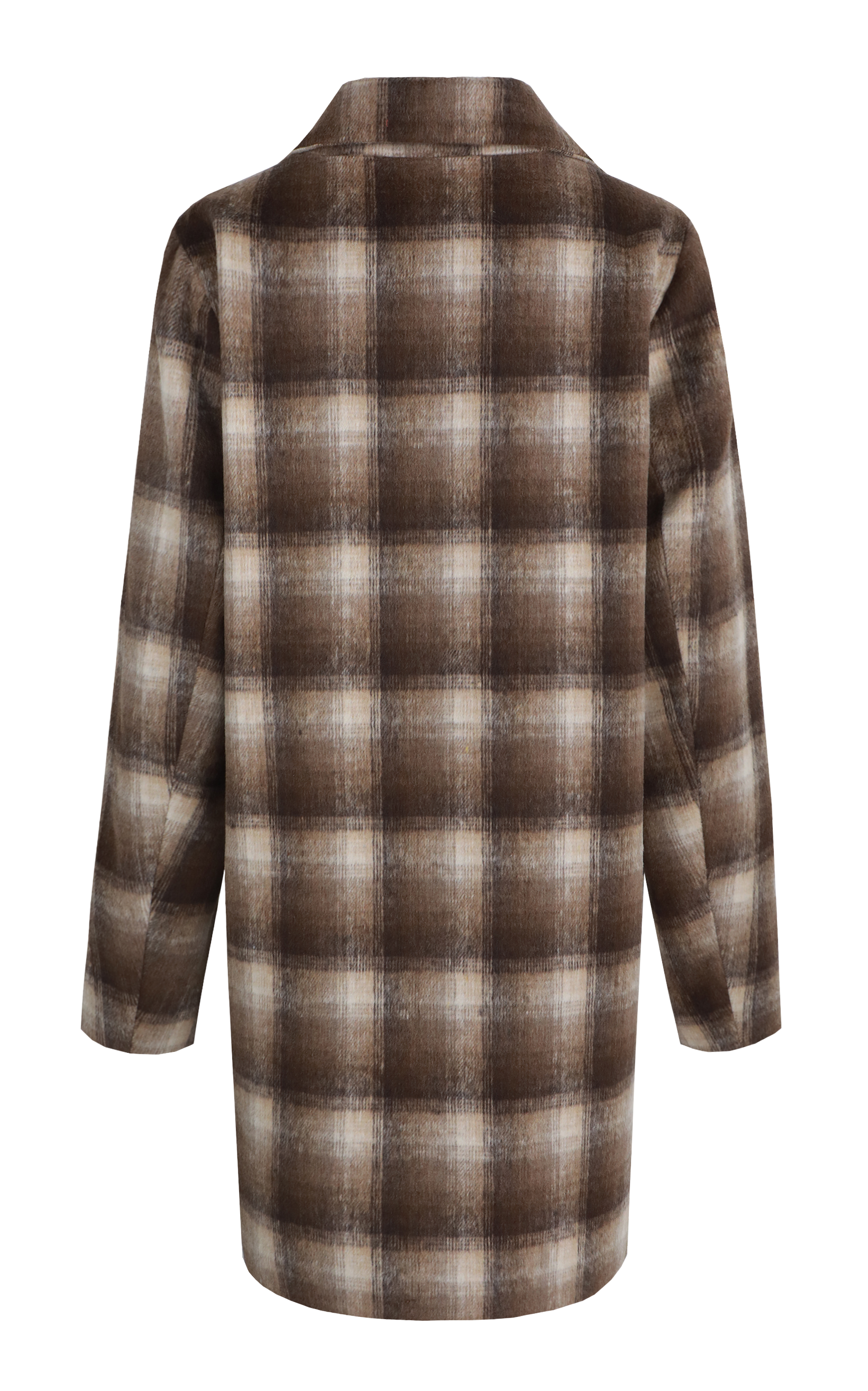 C&S The Label Odette coat dark brown - sand 25NZC24