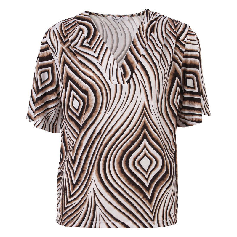 ENJOY top v-hals allover print 183304