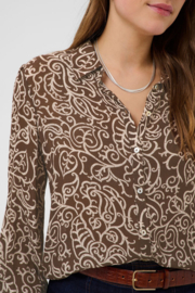 SAINT TROPEZ blouse brown birch squiggles - brown 30513158_305175