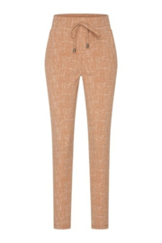 MI PIACE SALEREK travelbroek mocca-kit linnen print MP202016